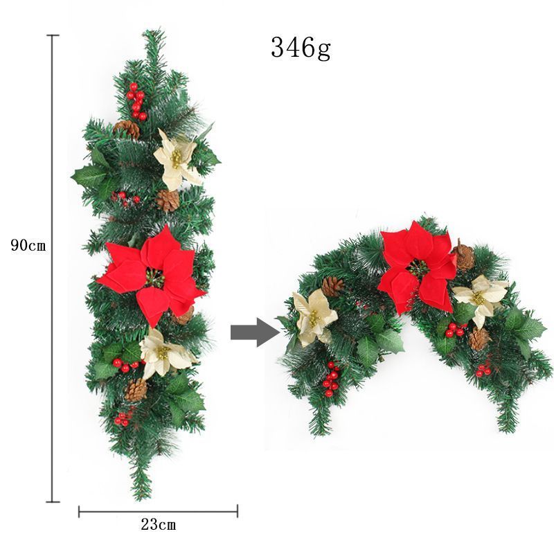 Christmas Mailbox Swag Garland Battery Powered Lighted Christmas Artificial Garland