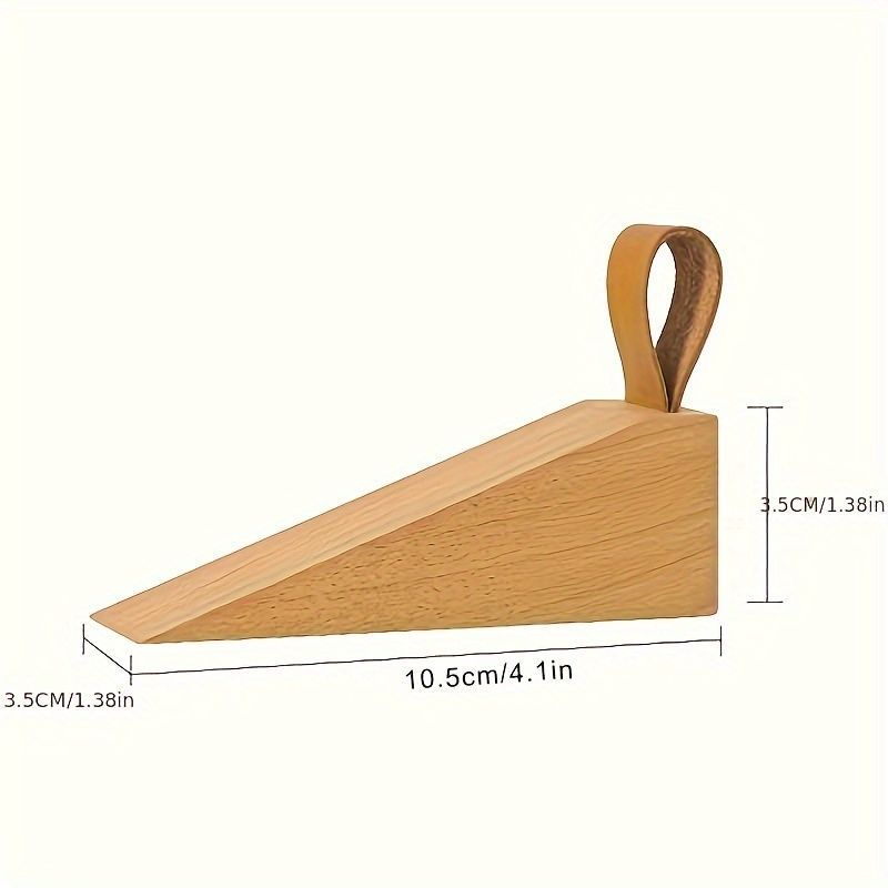 2 Pack Door Stopper Sturdy Solid Wood Door Stop for Living Room Bedroom Bathroom