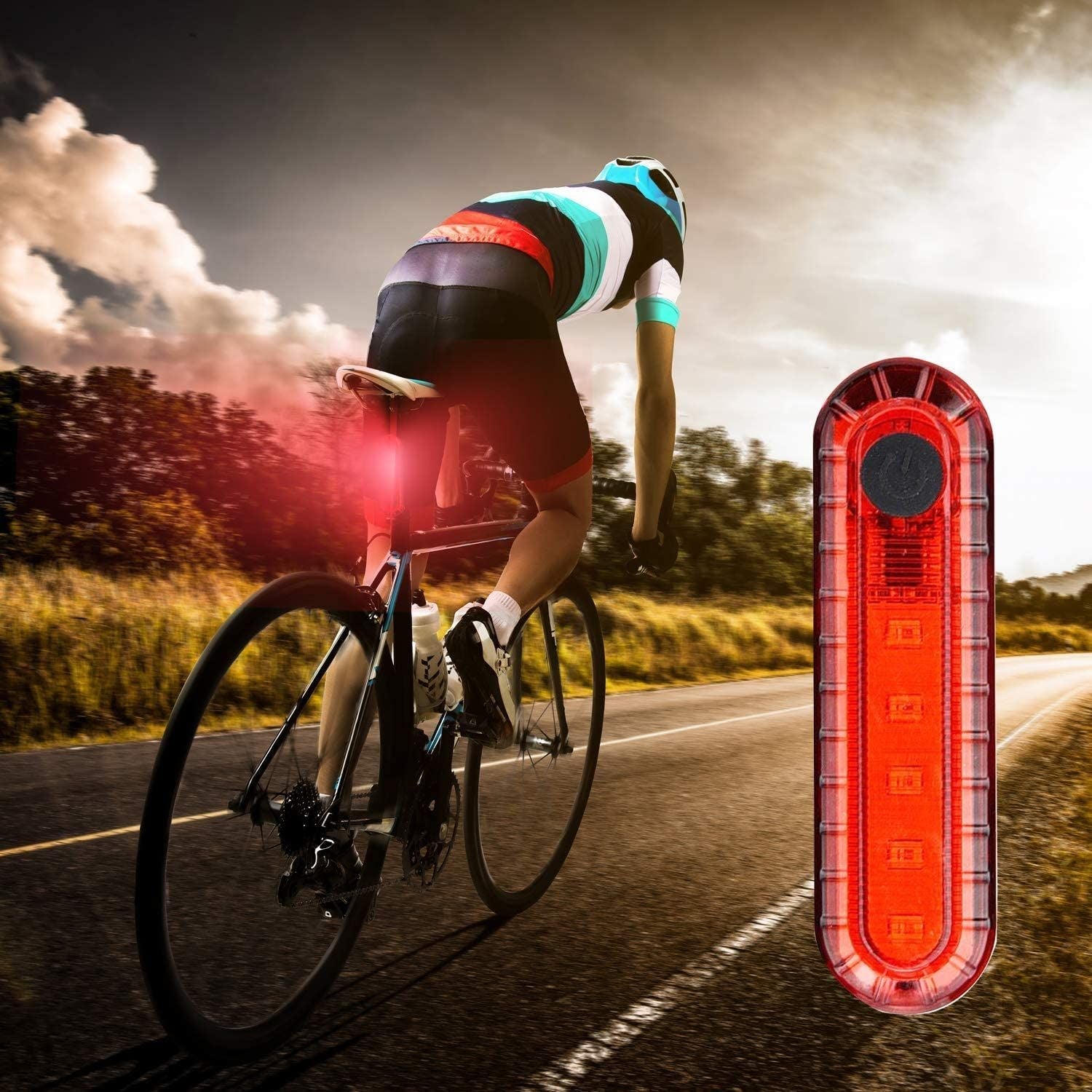2 Pack Bike Tail Lights Waterproof Bicycle Rear Light Rechargeable Safety Warning Lamp