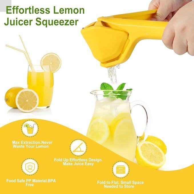 Lemon Squeezer Effortless Manual Flat Lime Juicer Squeezer Hand Citrus Press