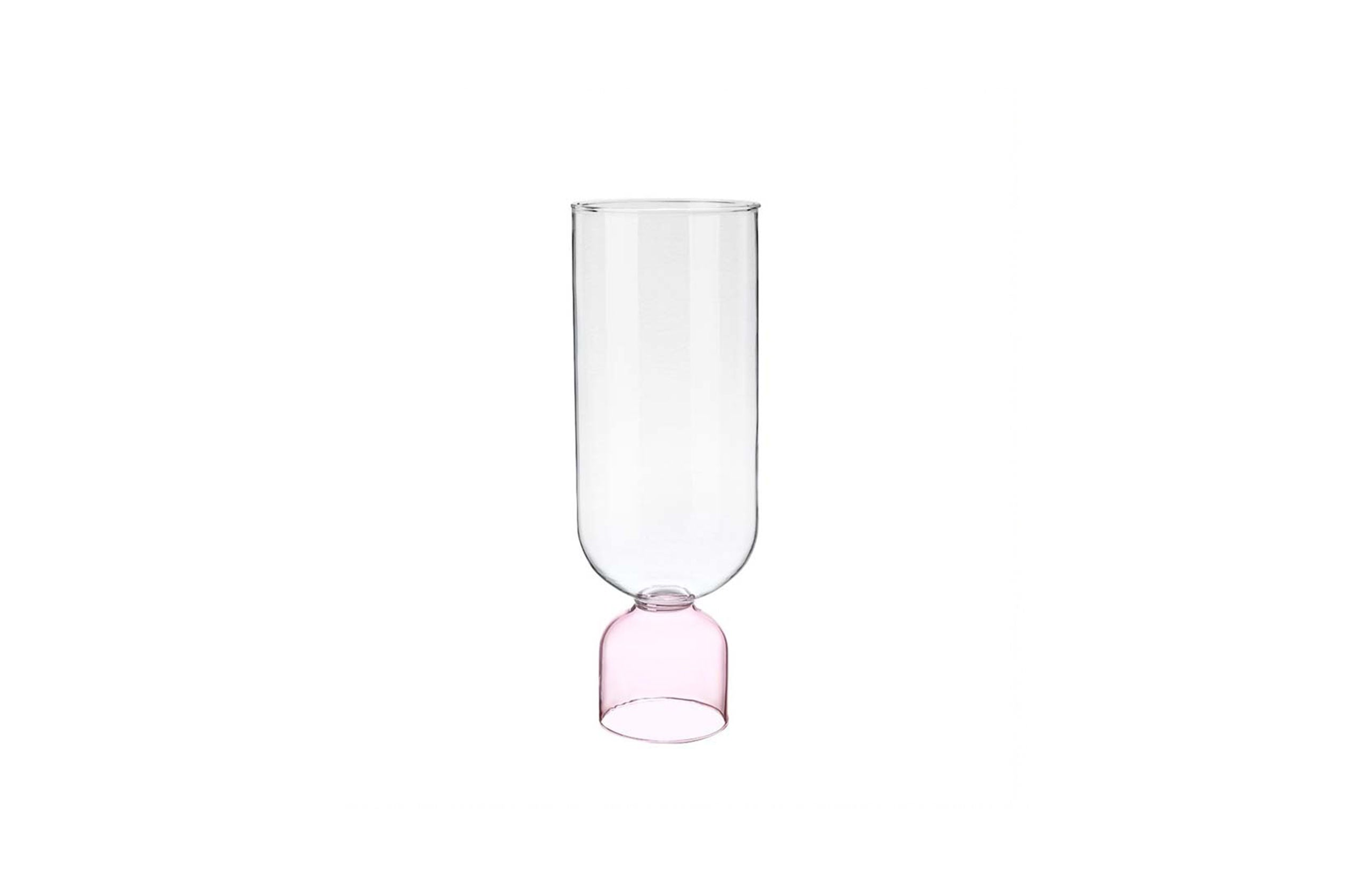 Bell Base Pot – Clear & Blush Pink (Medium)