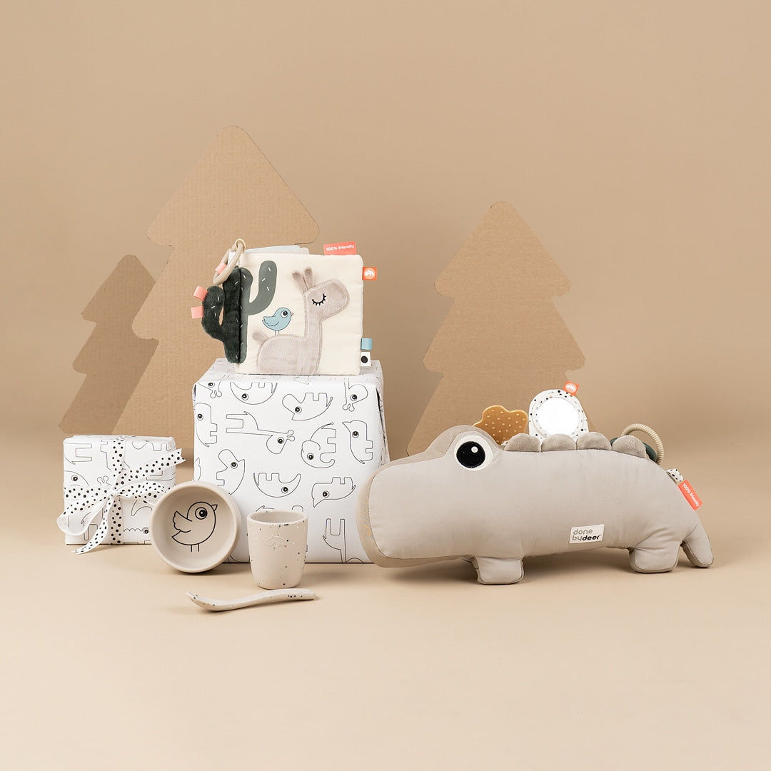 Done By Deer Tummy Time Activity Toy Croco Sand