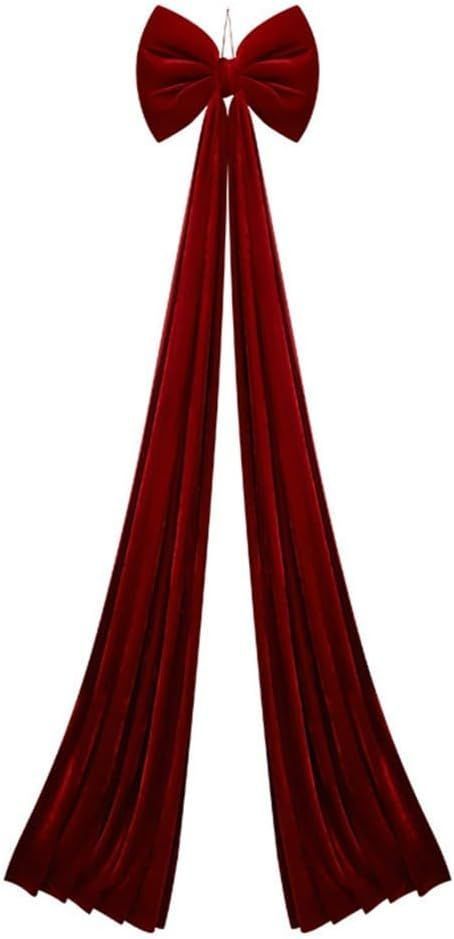 Long Bow Christmas Tree Topper Wreath Bows for Christmas Tree Decoration