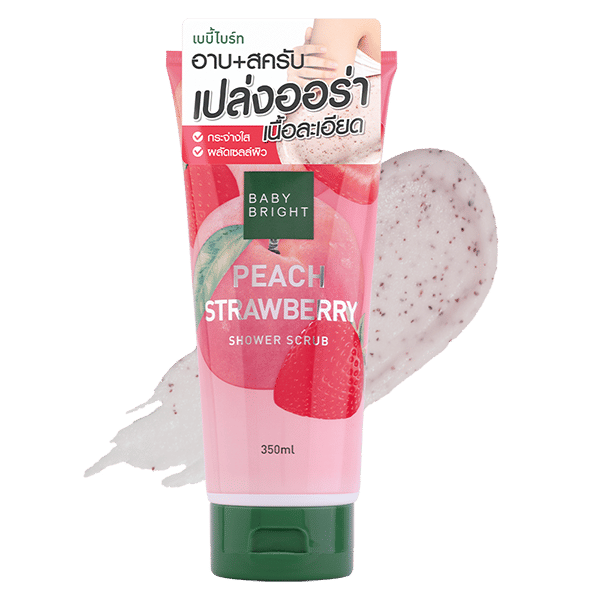 مقشر الاستحمام بالفراولة والخوخ 350 مل بيبي برايت (ب)