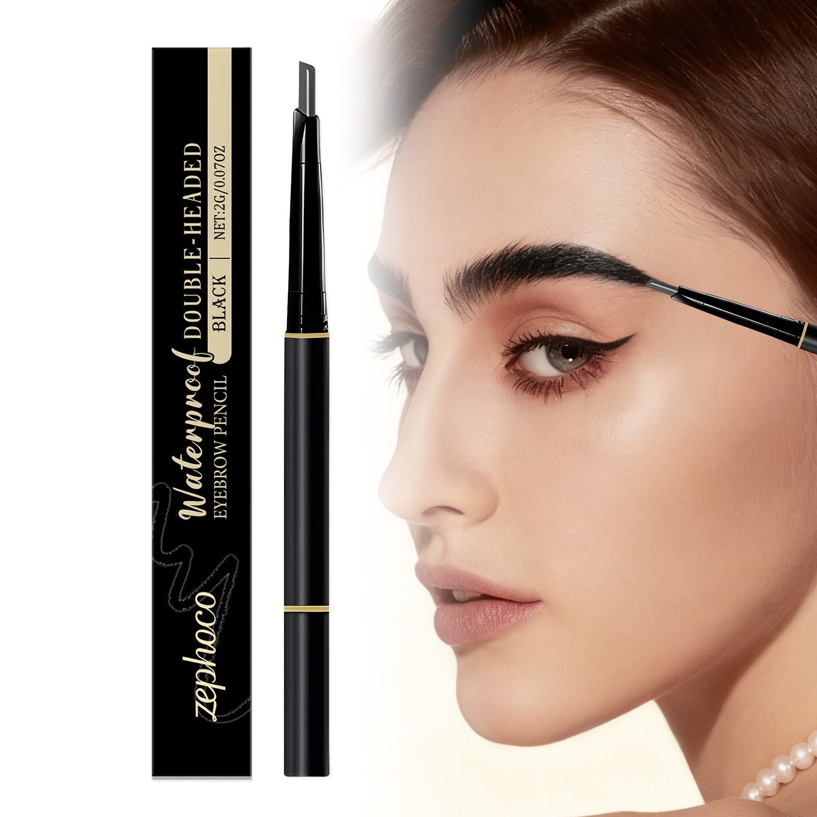 Dual-Head Eyebrow Pencil, Natural Color Development, Waterproof, Long-Lasting, Easy Touch-Up ,2g