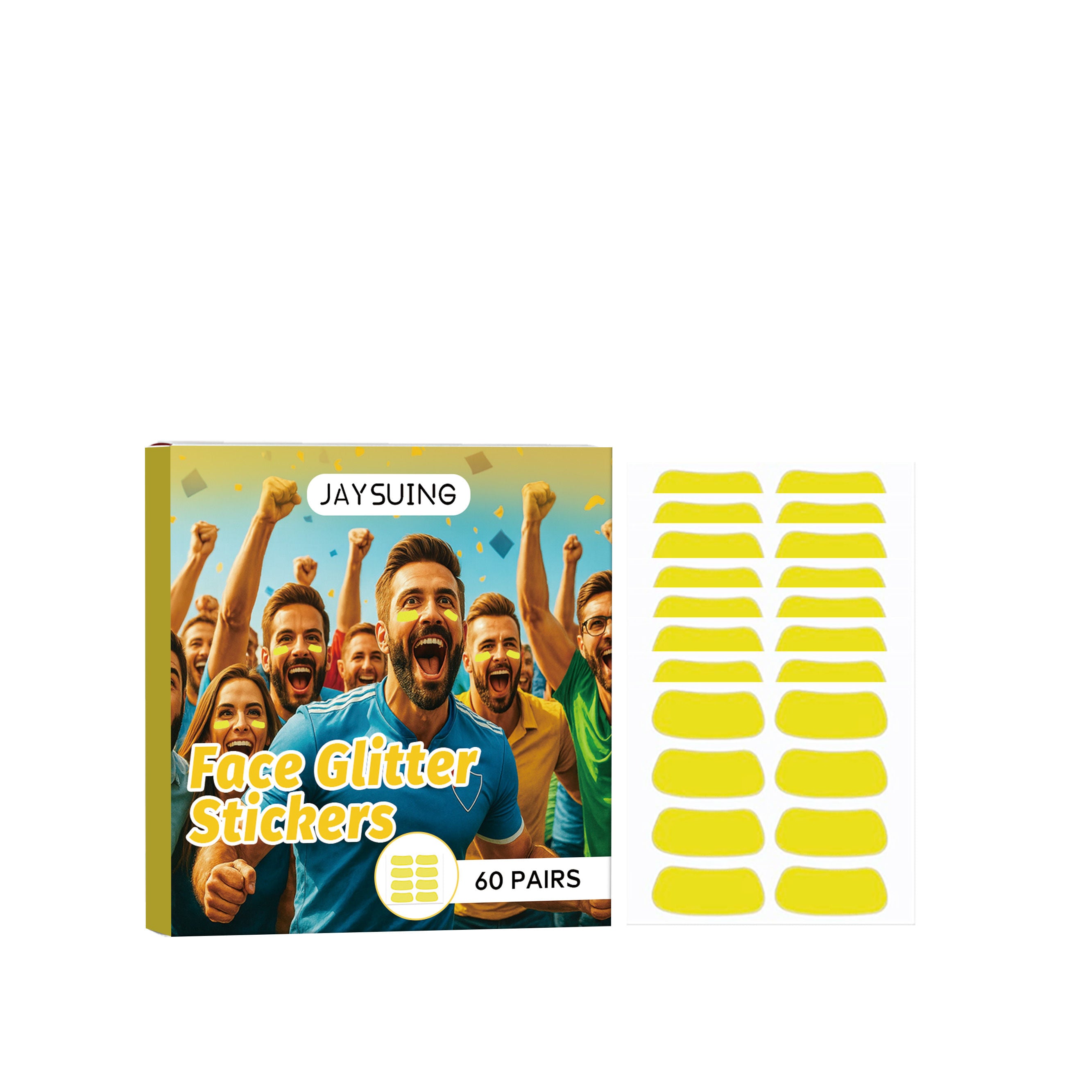 Create Football Baseball Decal Stickers, Party Glitter Face Decals for Sports Fans ,60 pairs