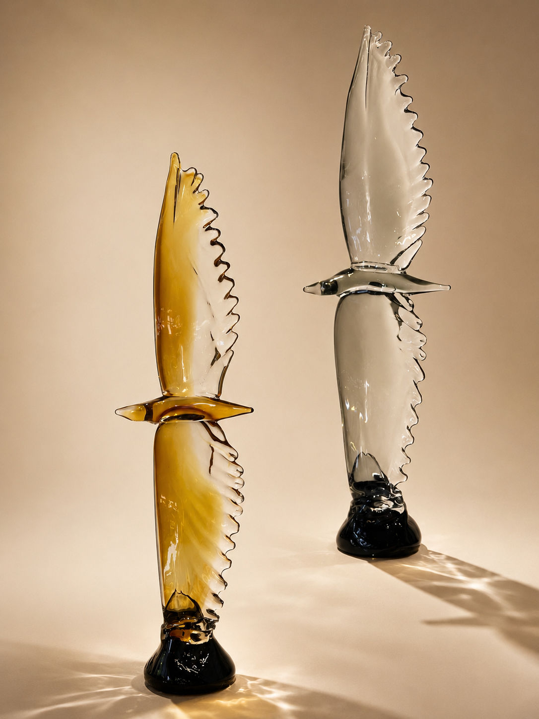 Tati deco Murano flying eagle amber grey