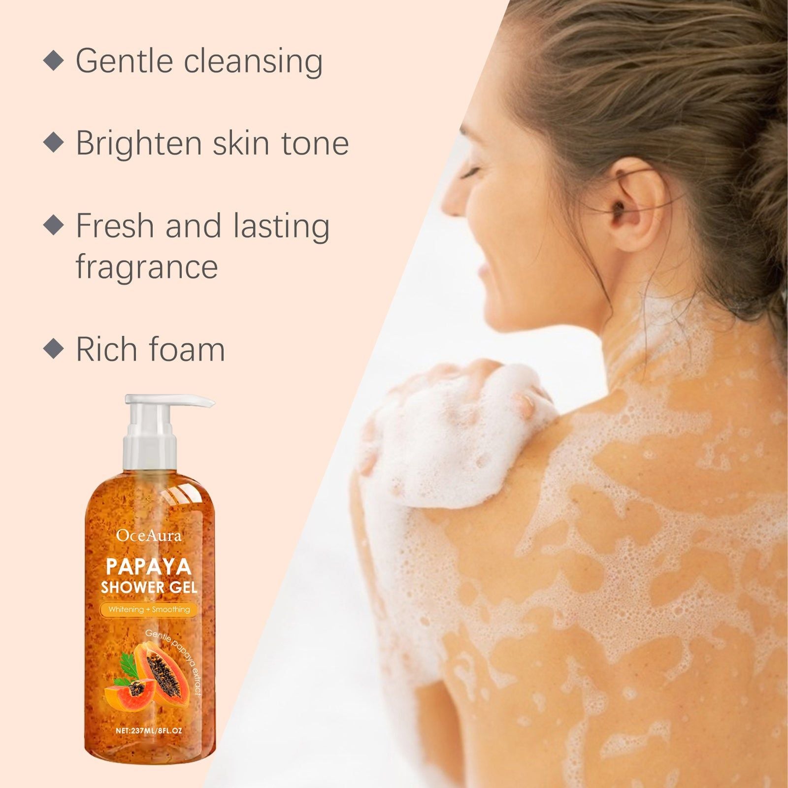Body Shower Gel, Refreshing Oil Control, Long-lasting Fragrance, Moisturizing Body Cleansing ,237ml