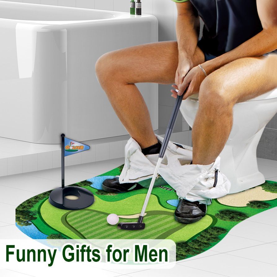 Toilet Golf Game Funny Joke Gifts for Dad Men Husband Boyfriend Grandpa