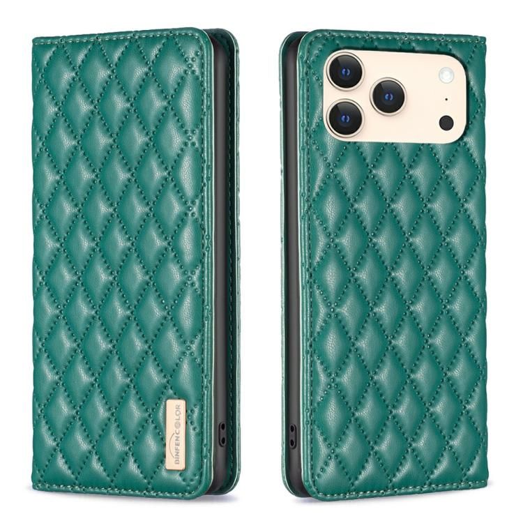 For iPhone 18 Pro Max / iPhone 17 Pro Max Diamond Lattice Magnetic Leather Flip Phone Case