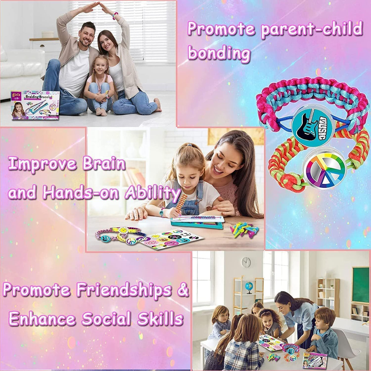 Friendship Bracelet Making Kit Jewelry Crafts Kids DIY Toy Birthday Christmas Gifts