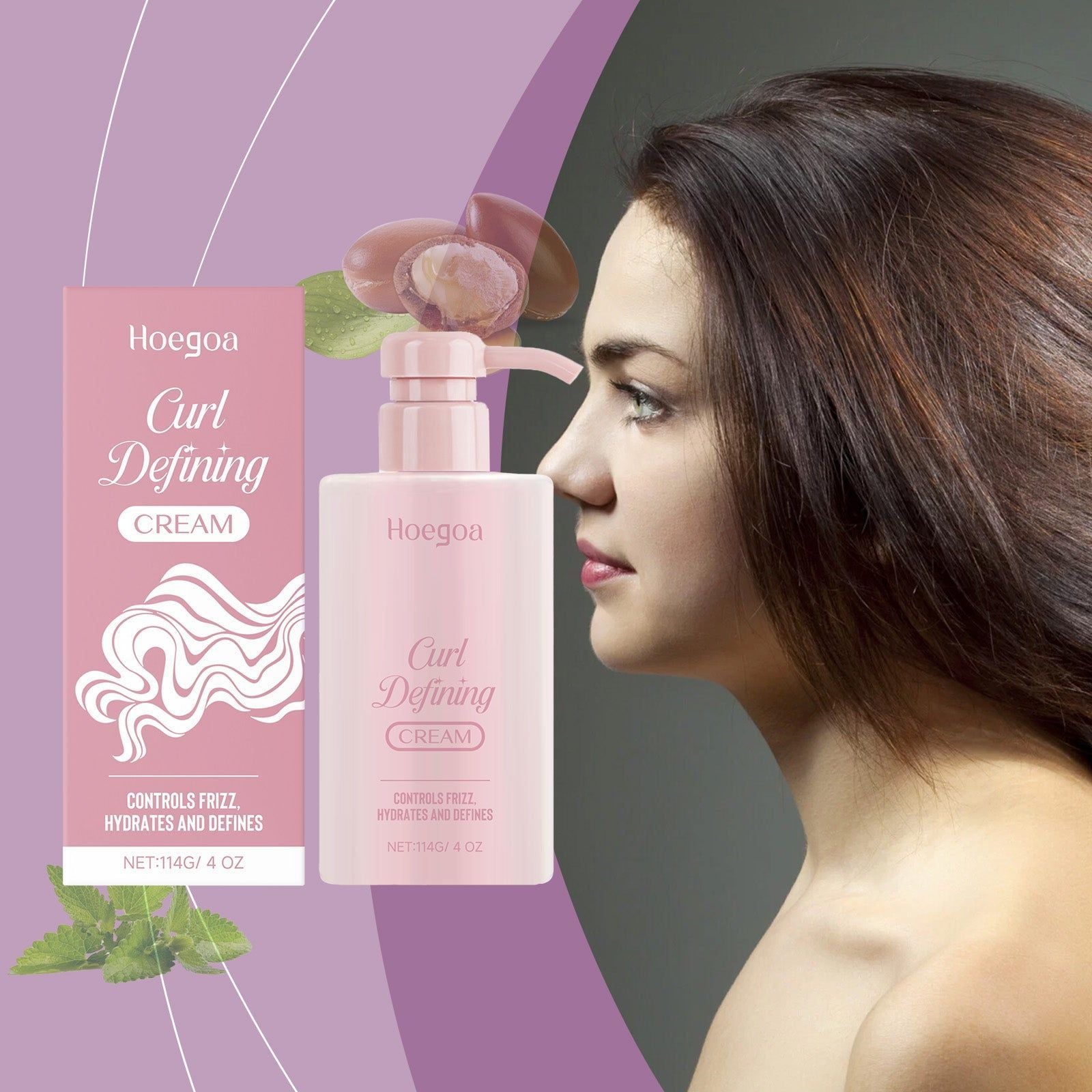 Curly Hair Care Styling Cream, Volumizing Glossy Hair, Natural Curl Enhancer ,114g