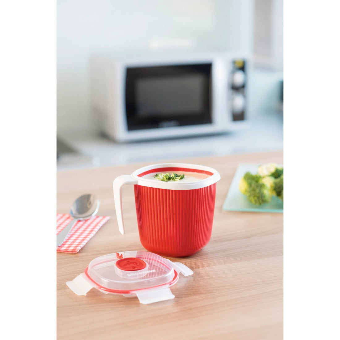 XAVAX 111487 Microwave Cup, 0.7 l, red