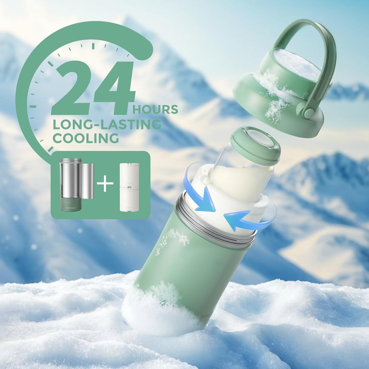 Momcozy 22oz Breast Milk Cooling Bottle - 24 Hour Cold Retention