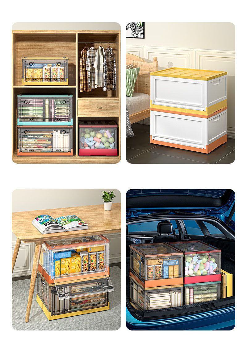 Camping Storage Box Outdoor Foldable Organizer Trunk Transparent Finishing Box