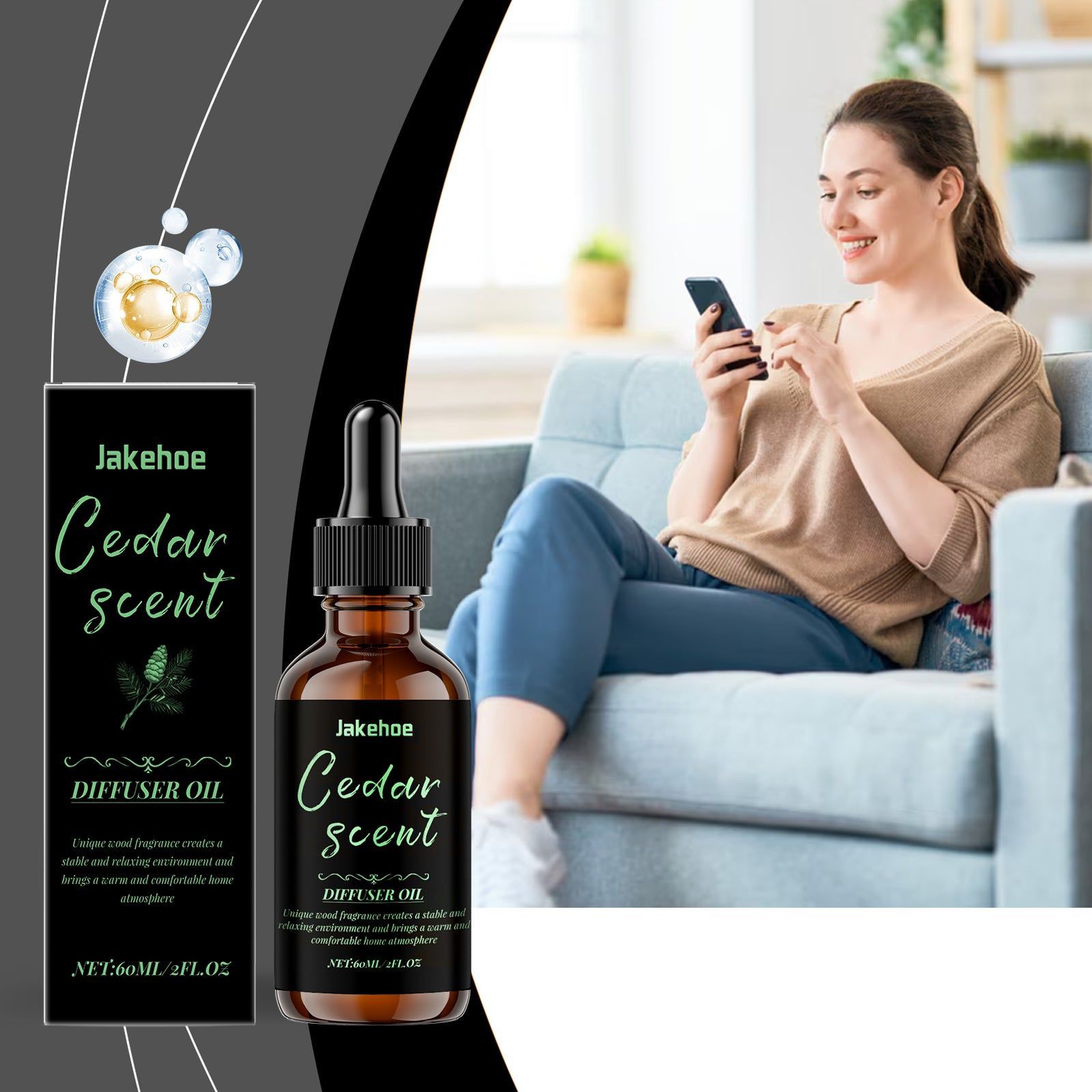Create Cozy Holiday Atmosphere with Christmas Aromatherapy Essential Oil, Long-Lasting Fragrance ,60ml