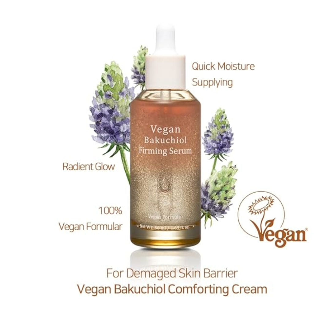 Tinazana Vegan Bakuchiol Firming Serum, Dual-Layer Anti-Aging & Hydration Serum, 50ml