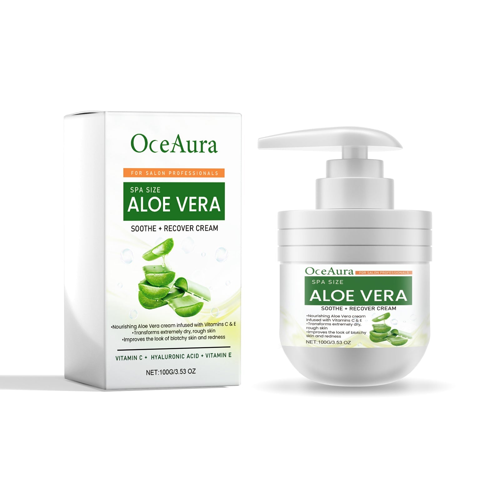 Aloe Vera Moisturize Skin Cream, Hydrating, Soothing, Sun Recovery, Lightweight ,100g