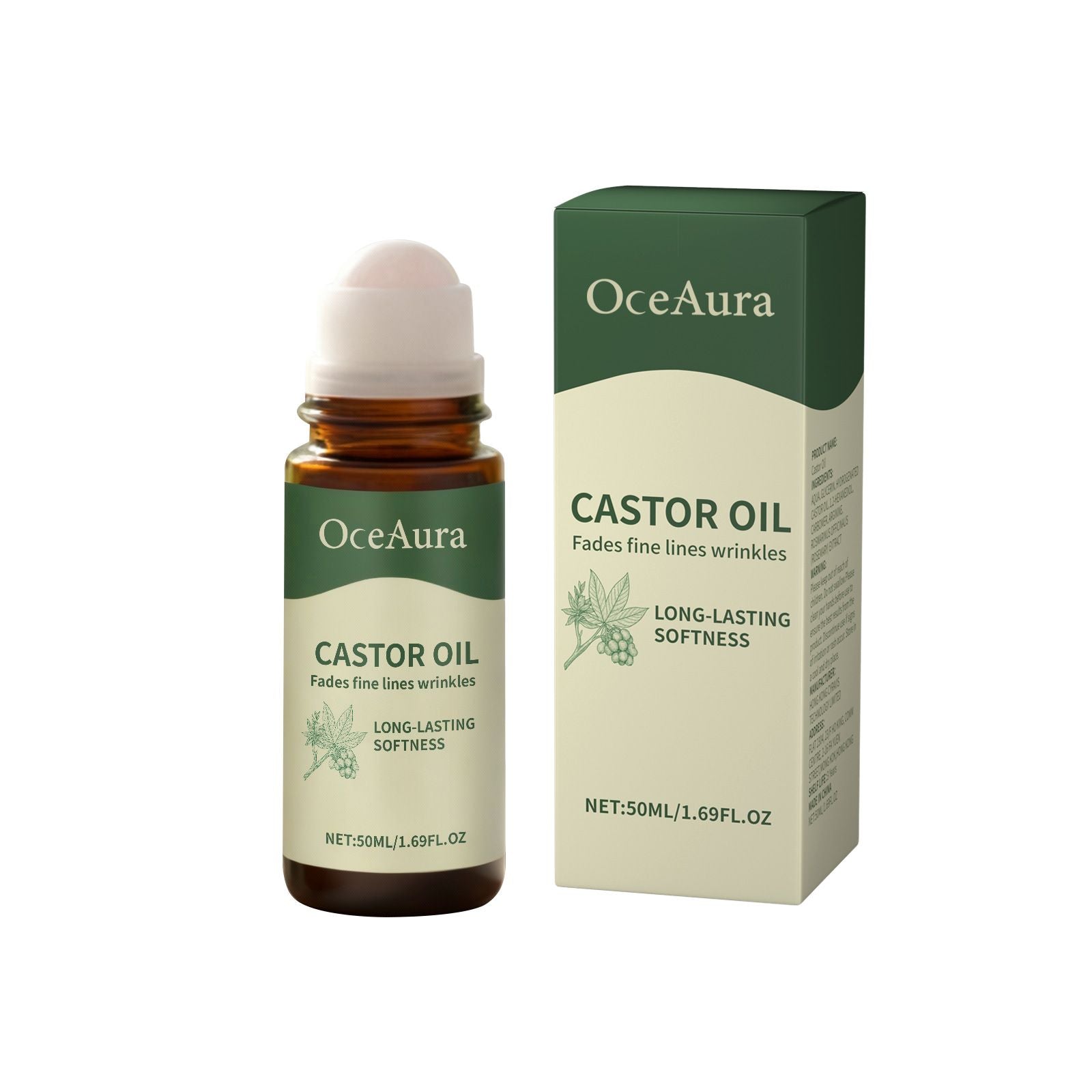 Castor Oil Roll-On Essence Hydrating Beauty Oil 50ml