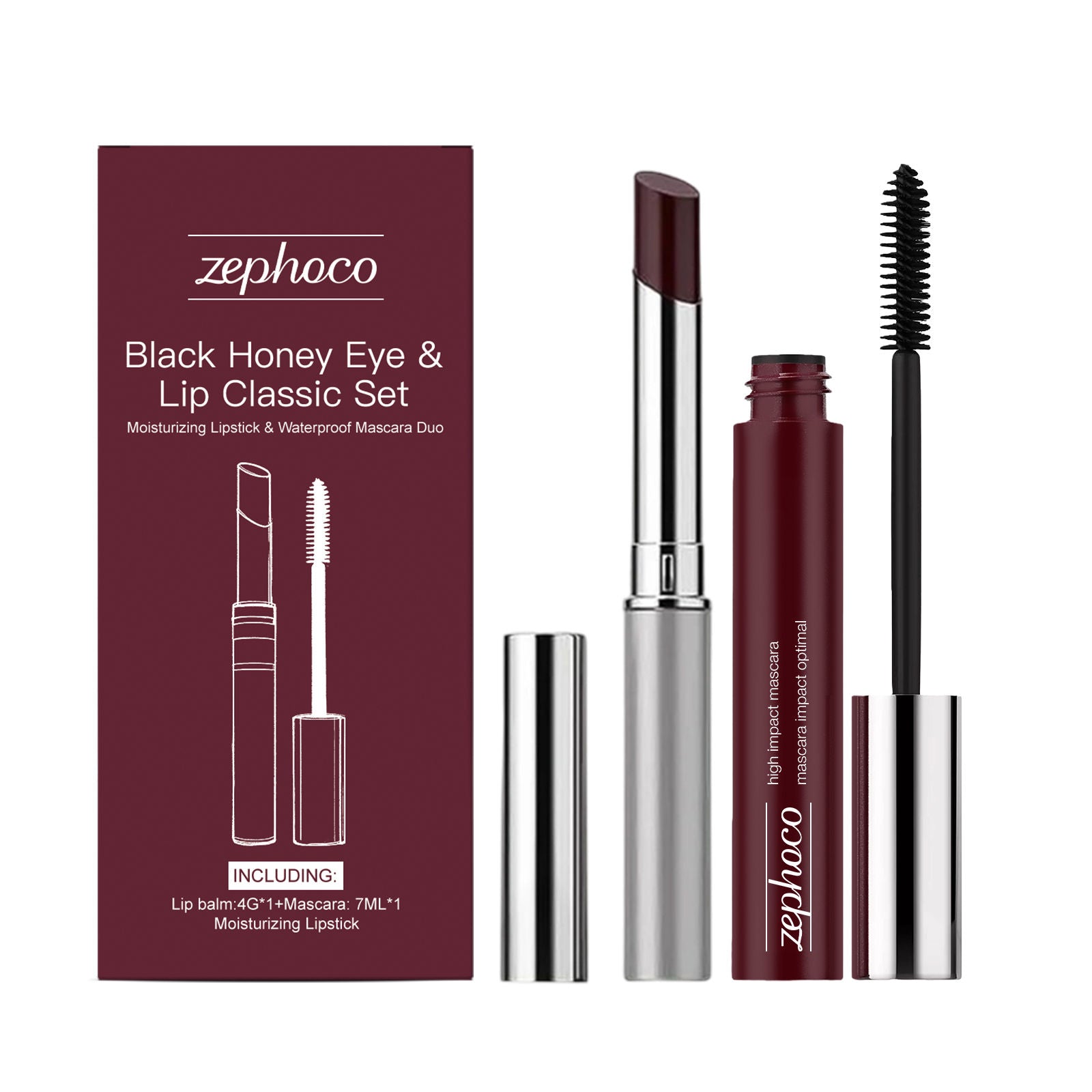 Black Honey Eye Lip Set, Natural Beauty Products, Moisturizing, Full Lip Color ,1 set