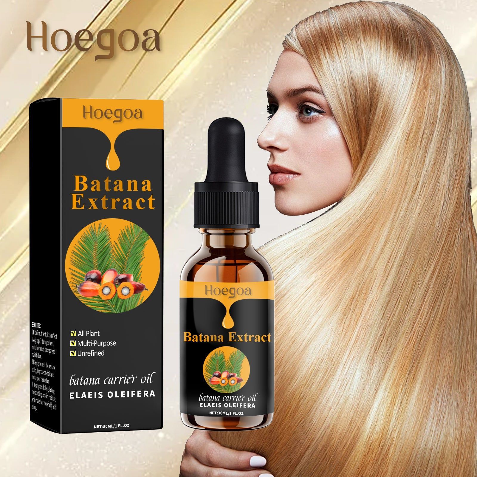 Batana Hair Care Essential Oil, Nourishing, Hydrating, Repairing, Volumizing, Natural Hair Treatment ,30ml