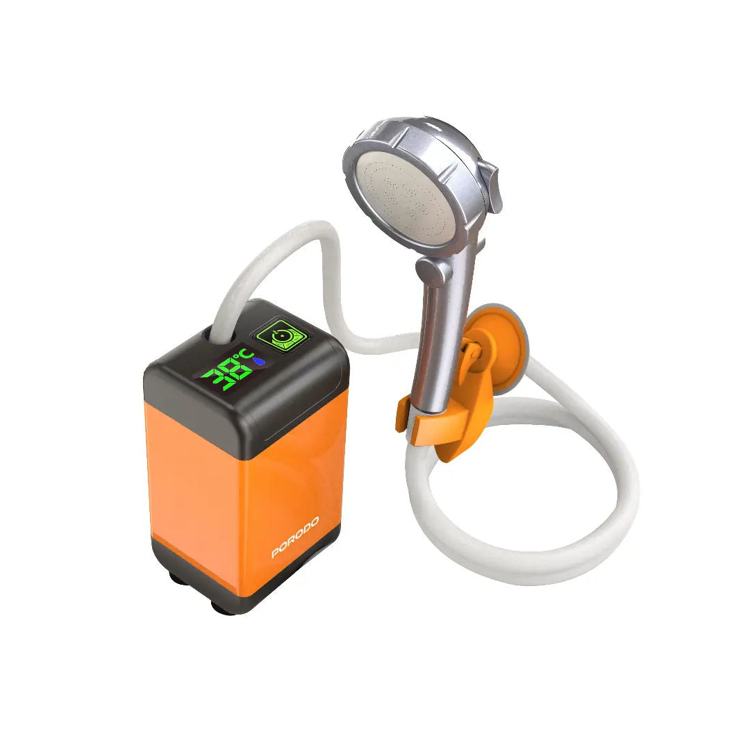 Porodo Lifestyle Portable Electric Shower Pump, Orange