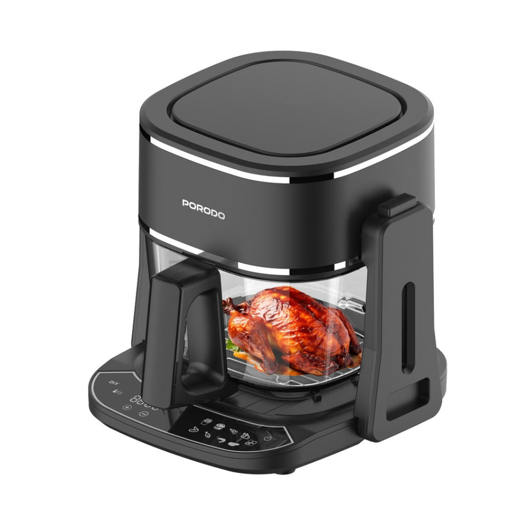 Porodo Lifestyle Dual Design Air Fryer & Grill, Black