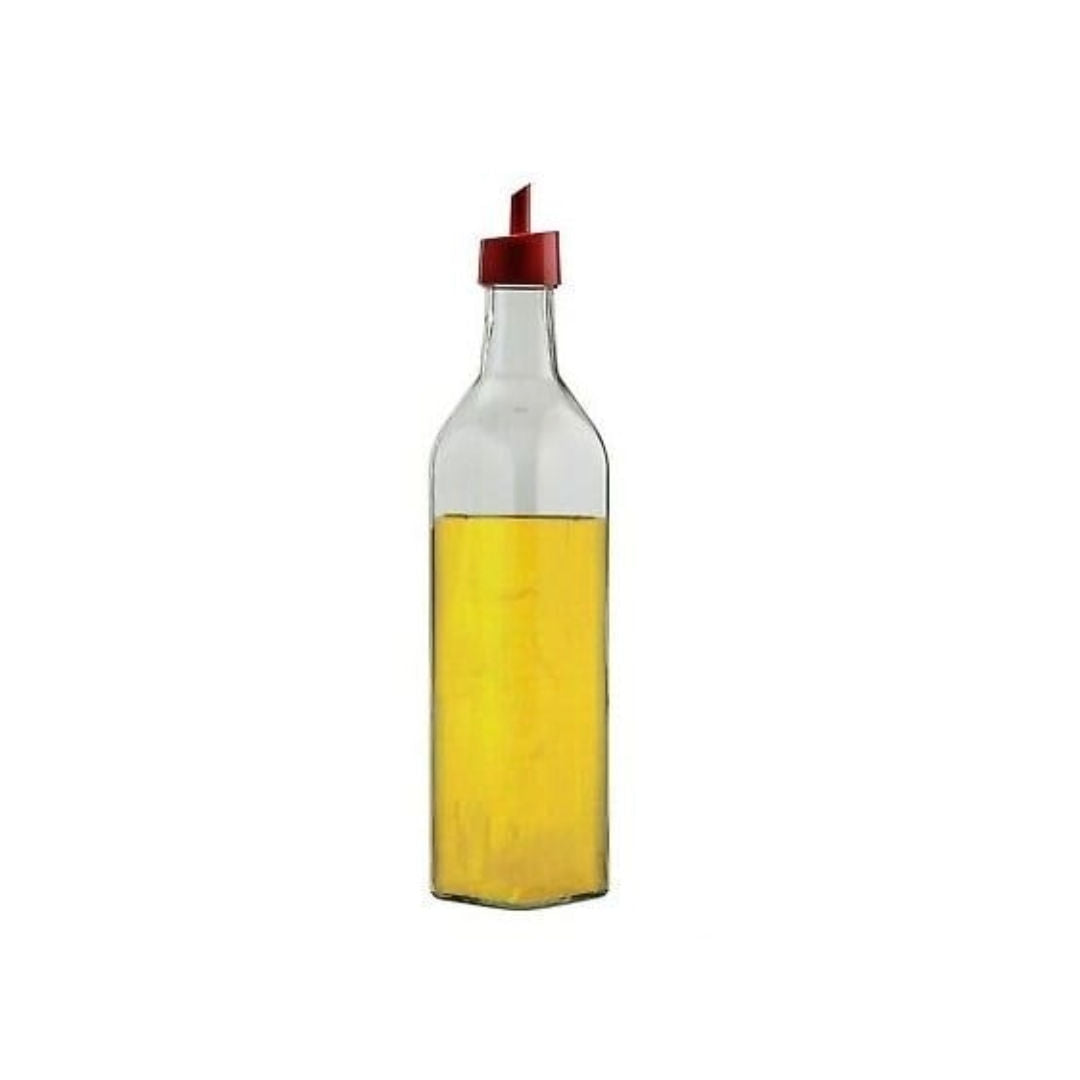 Pasabahce Elegant Zest Oil & Vinegar Bottle with Red Plastic Lid