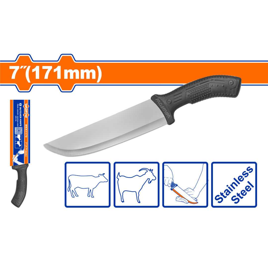 WADFOW Butcher Knife, Stainless Steel (3Cr14) Blade with PP Handle