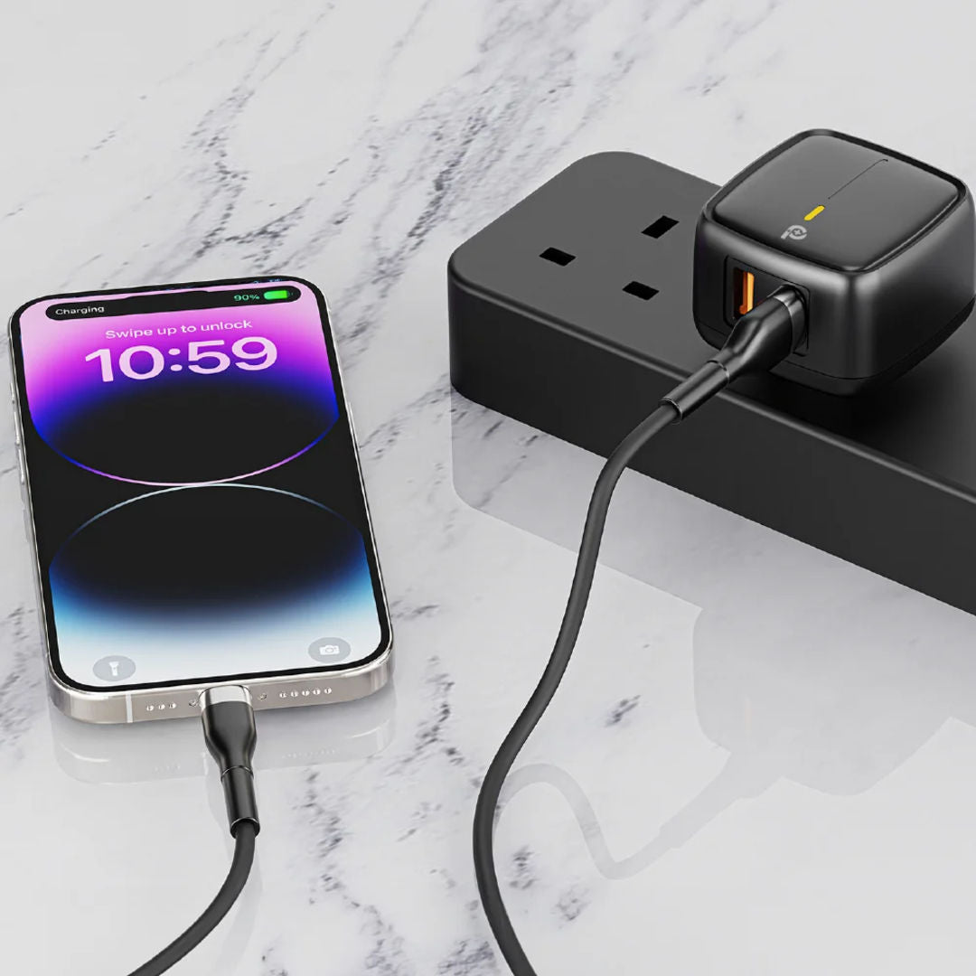 Powero Plus British 12W UK Wall Charger with USB-A to Micro Cable, Black
