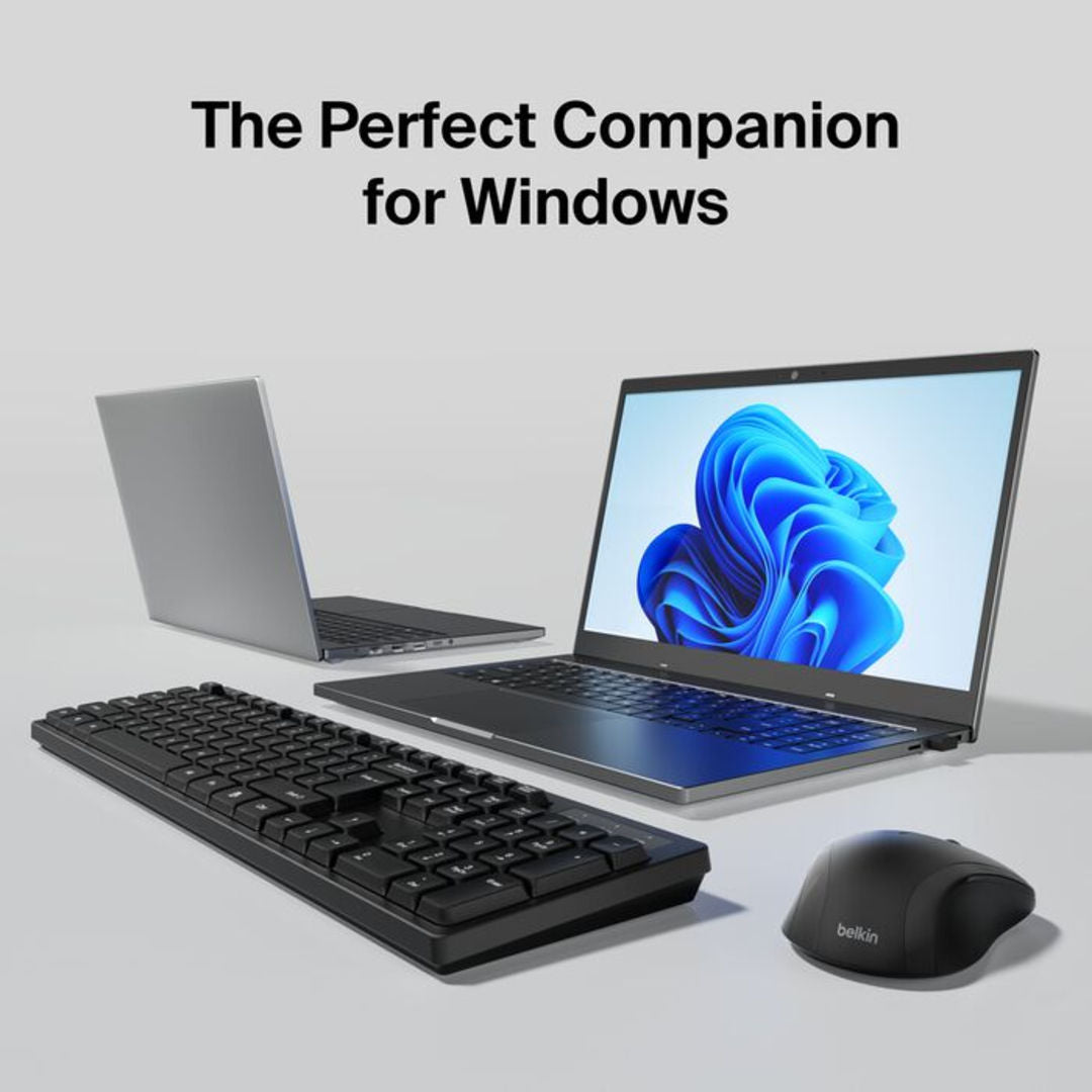 Belkin Connect Pro Wireless Keyboard and Mouse, Arabic English, Black