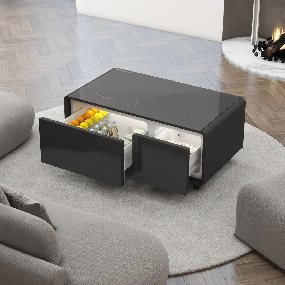 Powerology Fridge Coffee Table HiFi Speaker 93L, Black