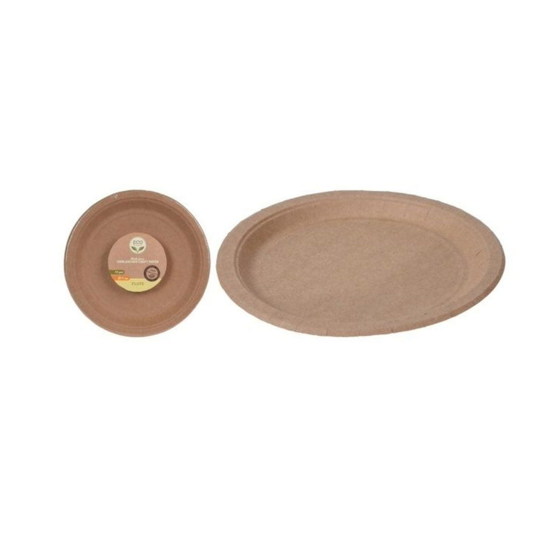 Kraft Paper Plates Disposable Eco-Friendly, 10-Pack