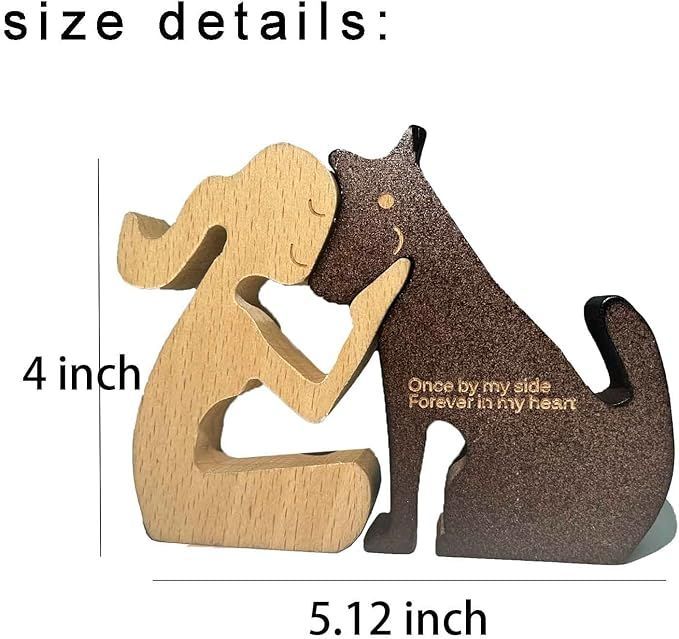 Wooden Dog Memorial Gifts Dog Sculpture Pet Loss Gifts for Women