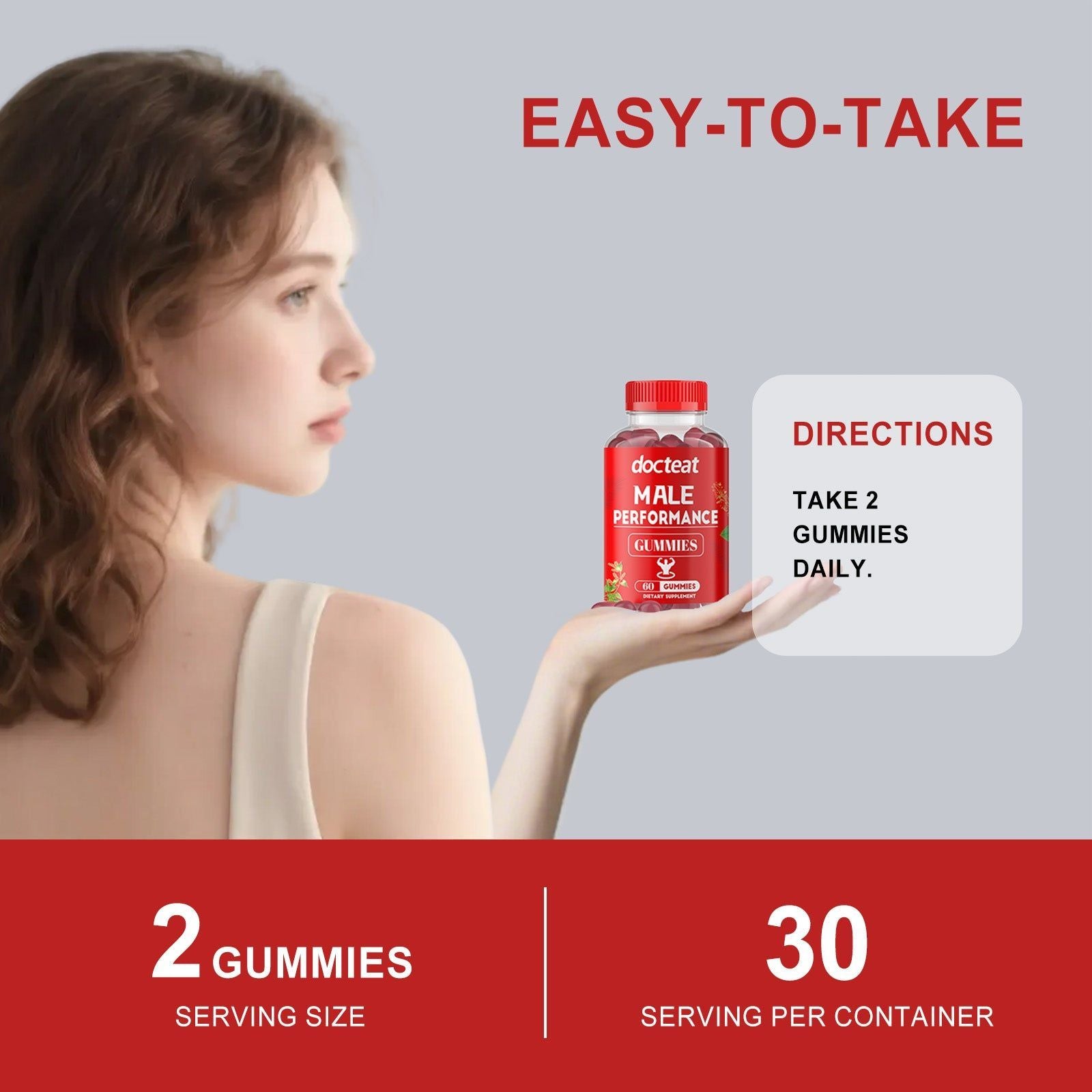 Boost Men's Body Care, Energy, and Vitality with Daily Gummy Supplements ,60gummies