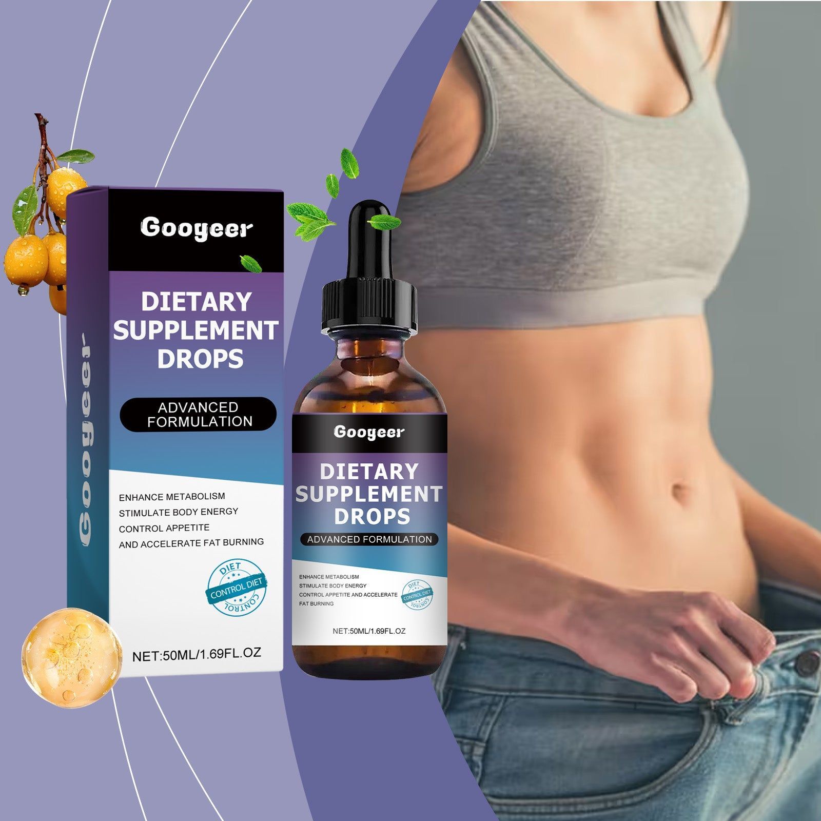 Boost Energy and Fat Burn, Natural Body Care Drops, Improve Digestion ,50ml