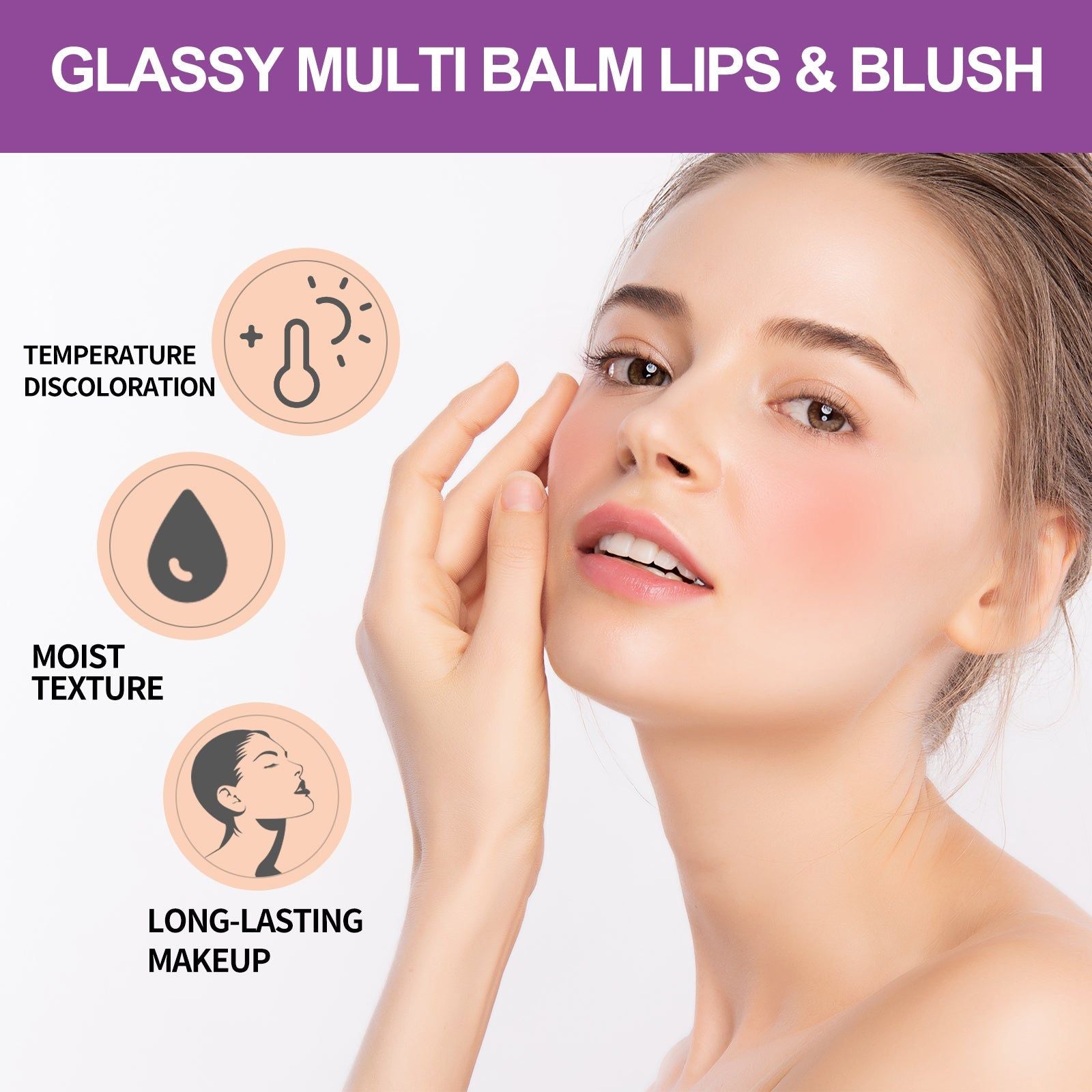 Color Changing Lipstick Scarlet, Deep Moisturizing, Hydrating Lip Balm, Long-lasting, Nourishing, Makeup Primer ,50g