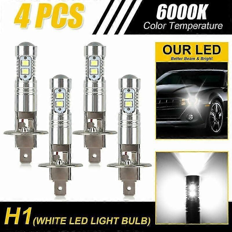 4pcs H1 Led Headlight Fog Driving Light 6000k Super White 200w