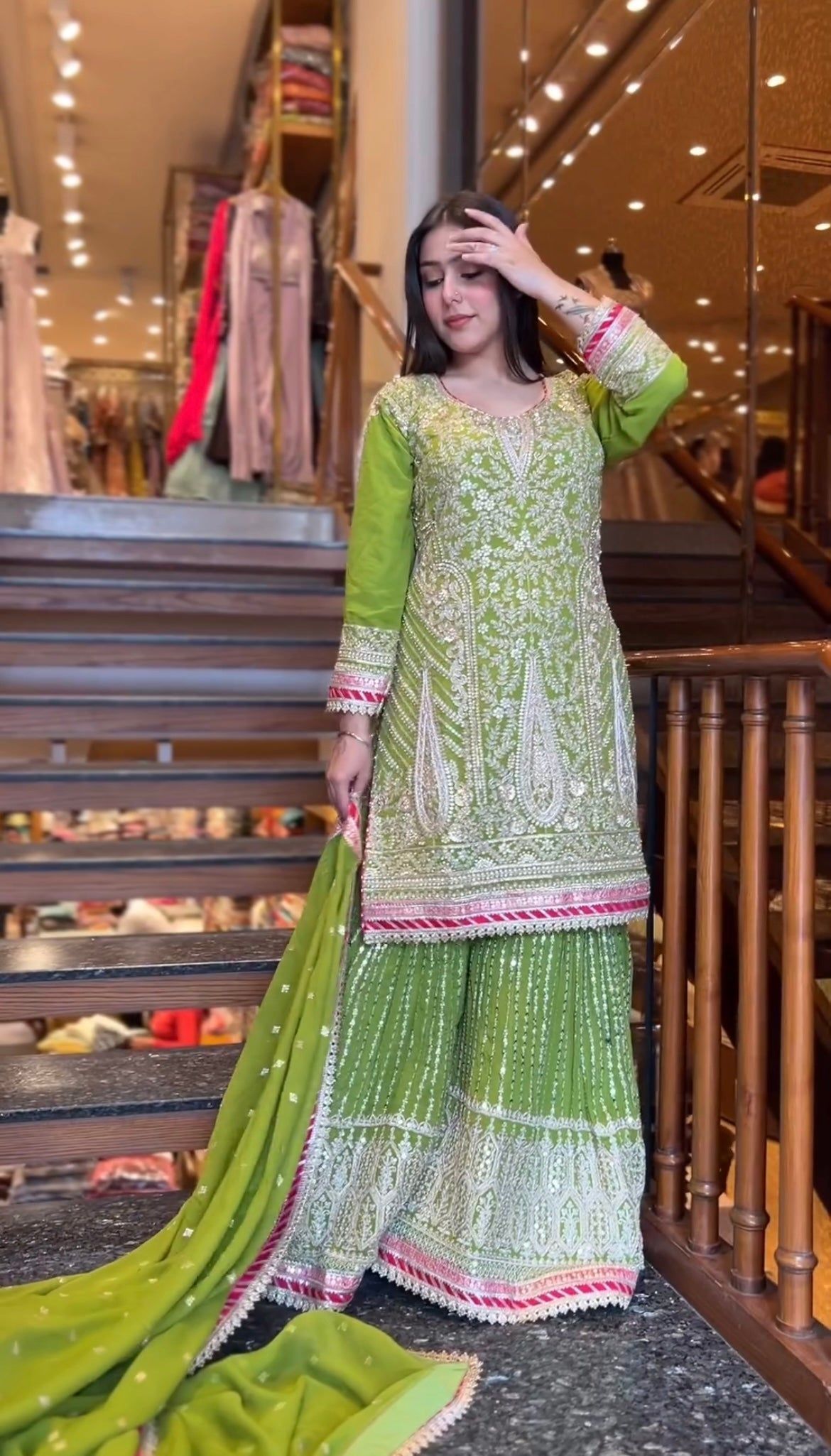 Fab Zone Beautiful Sharara Top And Beautiful Dupatta With Embroidery Sequence Work
