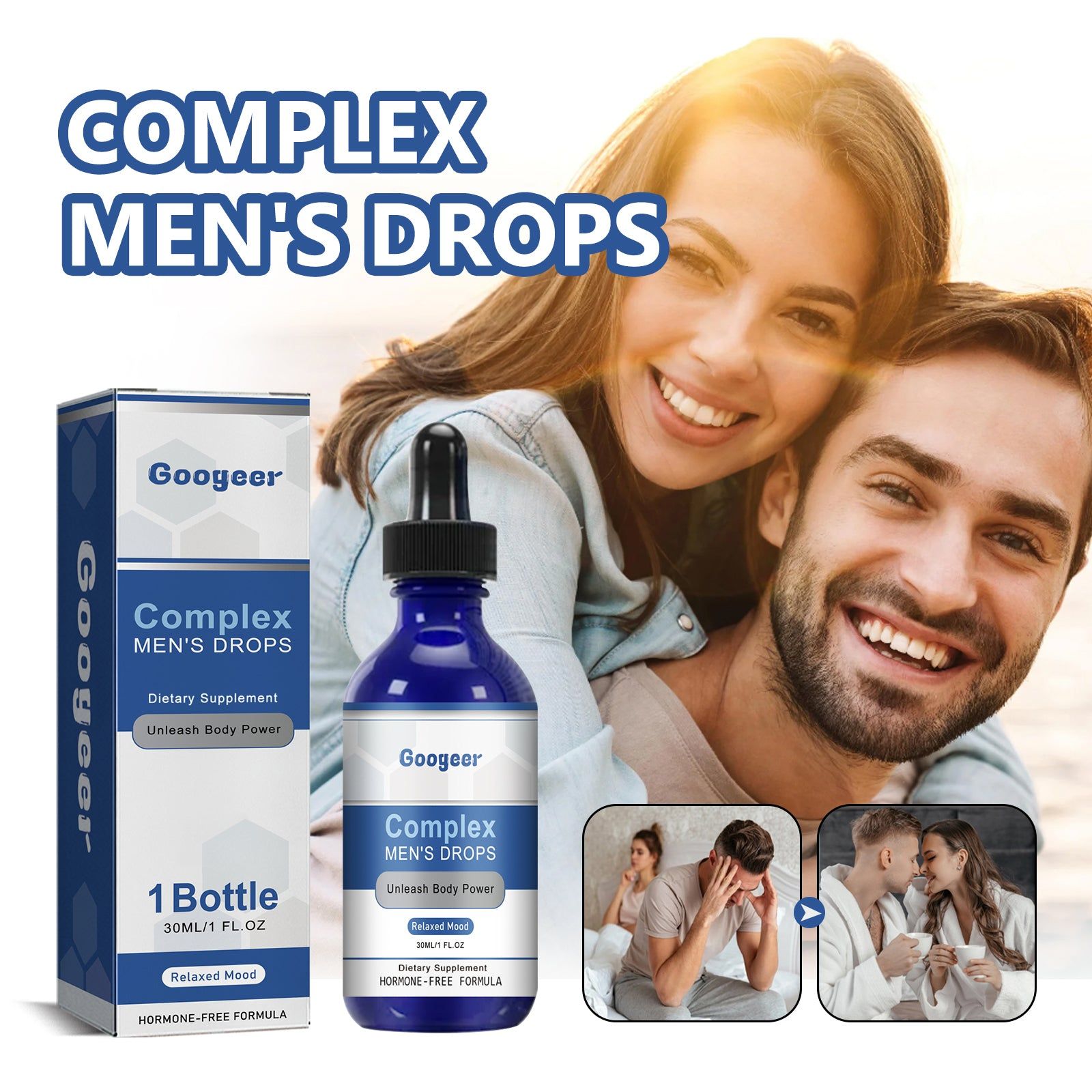 Boost Male Vitality with Natural Body Care Drops, Enhance Performance, 600mg ,30ml