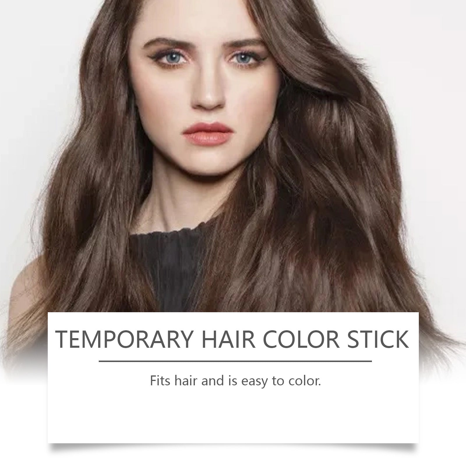 Coffee Brown Temporary Hair Stick, Natural Hair Color, Easy to Use, Hair Collection ,15g