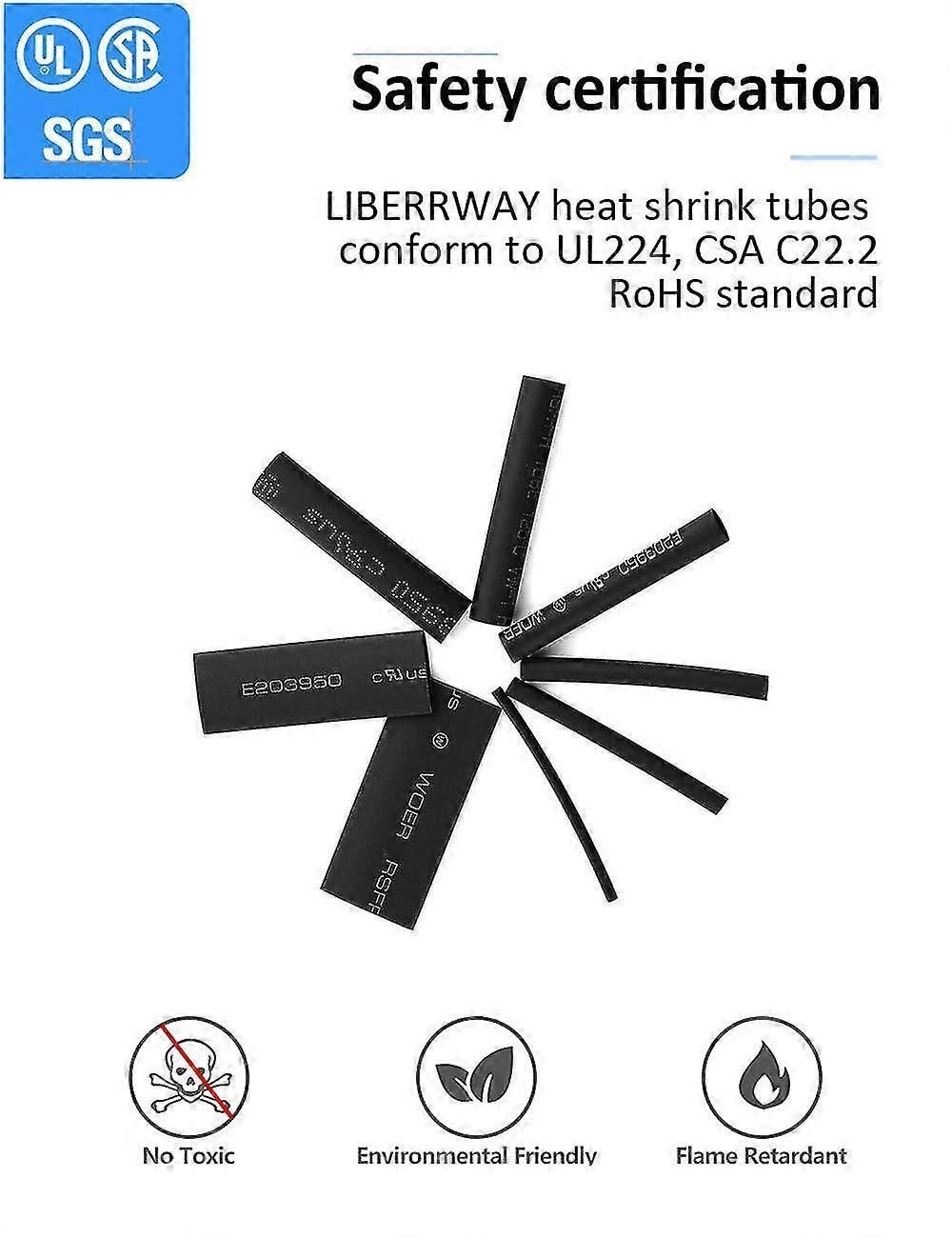 650pcs Black Heat Shrink Tubing Kit With 8 Sizes