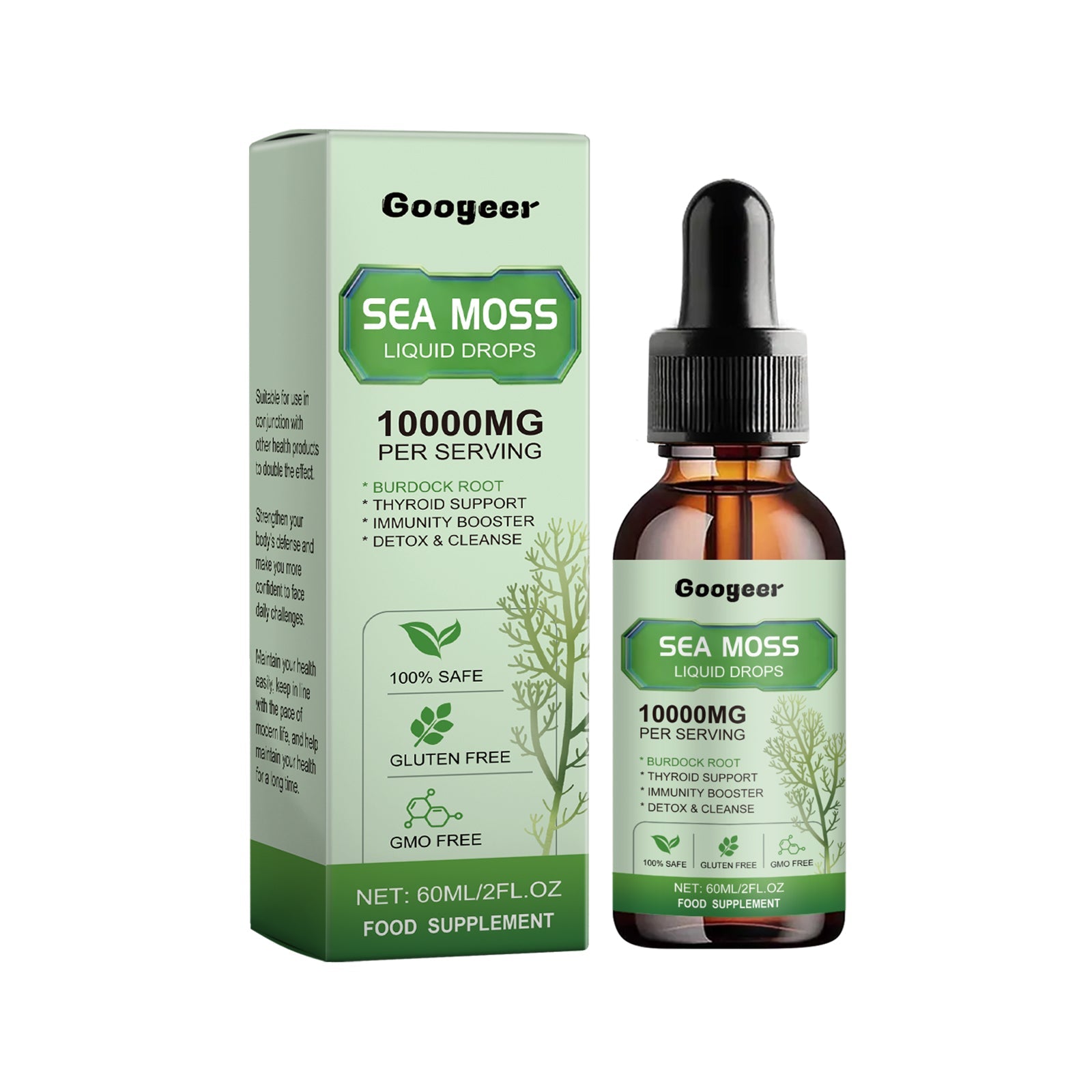 Sea Moss Liquid Drops for Body Care, Boost Immunity, Natural Herbal Support ,60ml