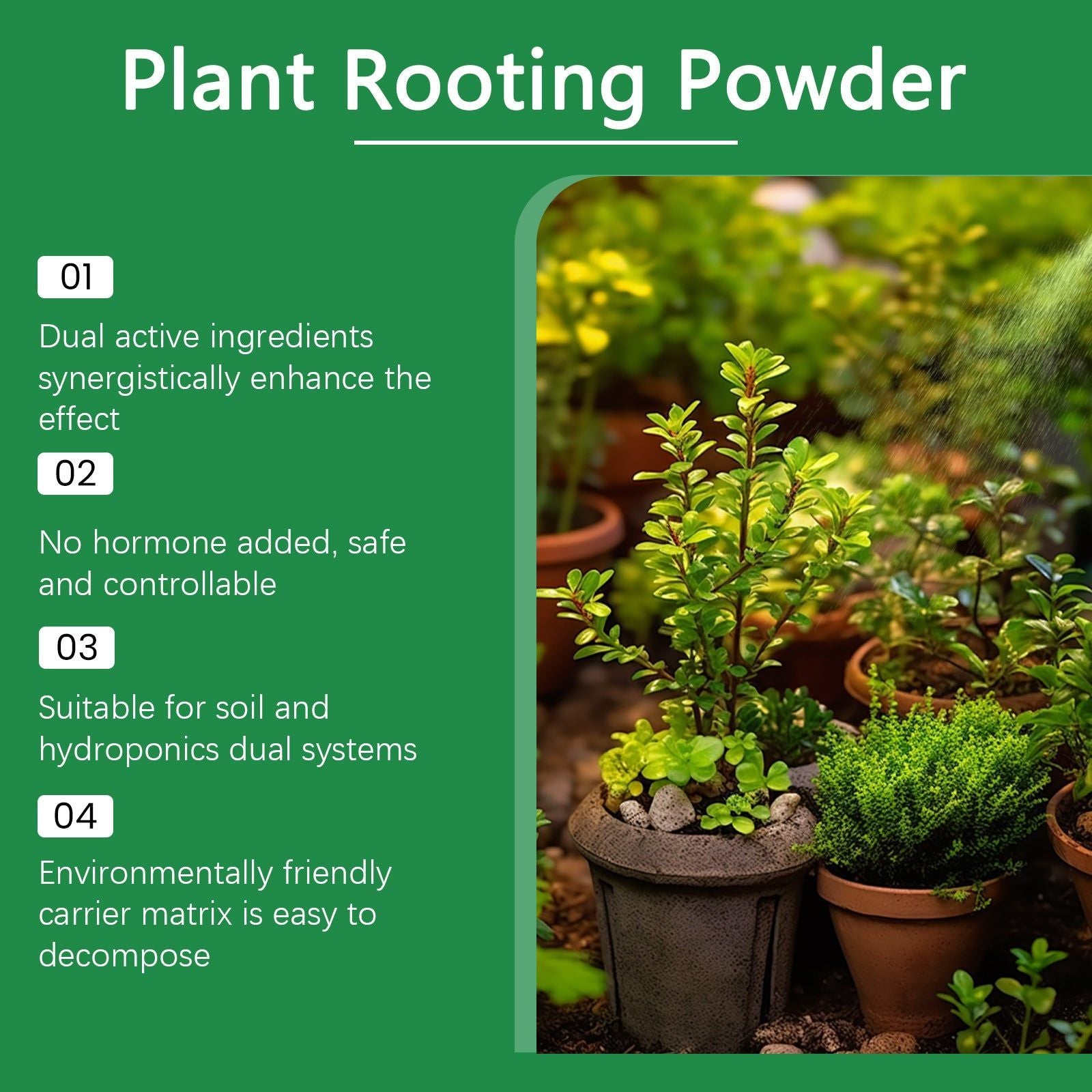 Boost Plant Roots Fast, Rooting Powder for Healthy Growth, Garden & Indoor ,1 set