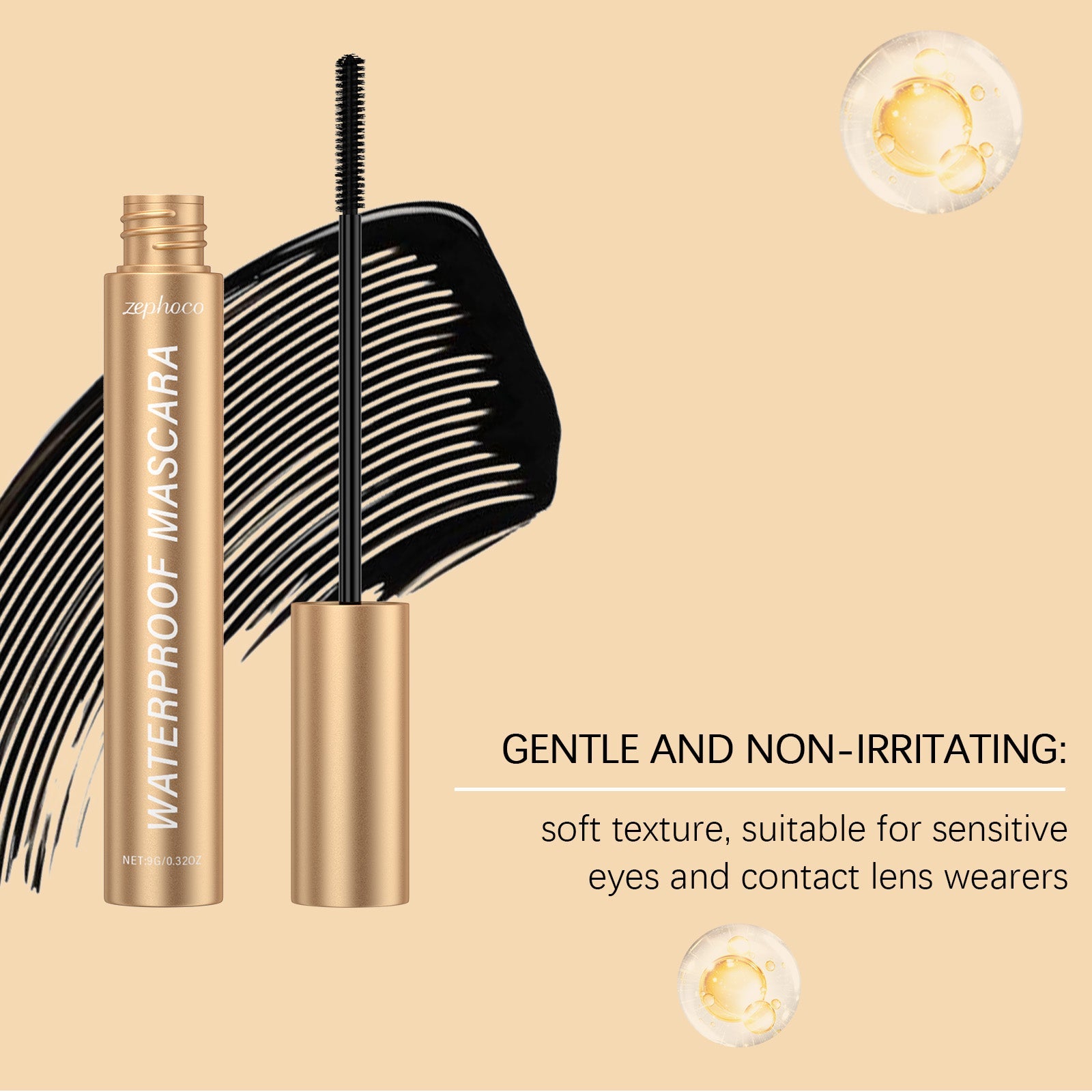 Curl Mascara, Long-Lasting, Volumizing, Non-Caking, Natural Lash Enhancer ,9g