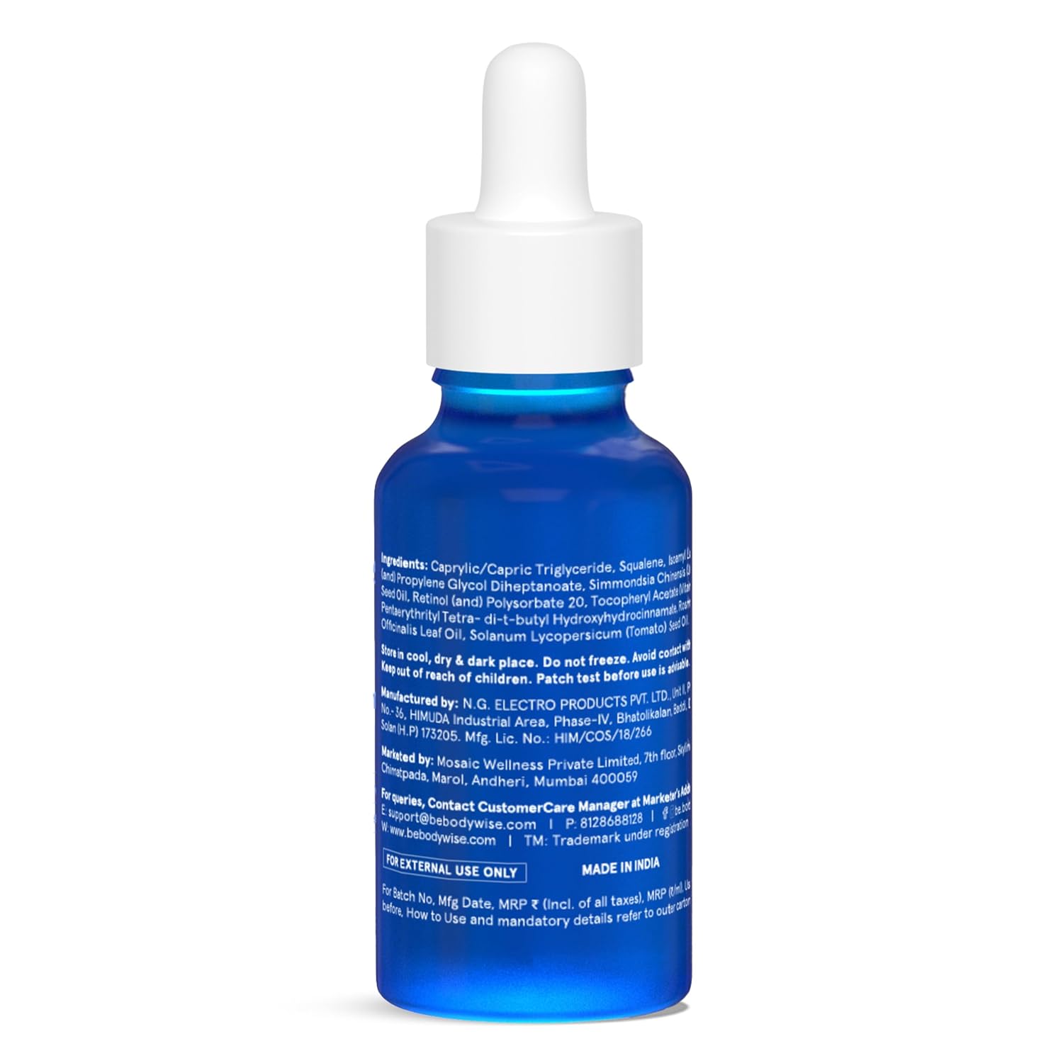 سيروم Be Bodywise 0.3٪ ريتينول و 25٪ سكوالين المضاد للشيخوخة | يقلل الخطوط الدقيقة والتجاعيد ويحسن حيوية البشرة | 30 مل