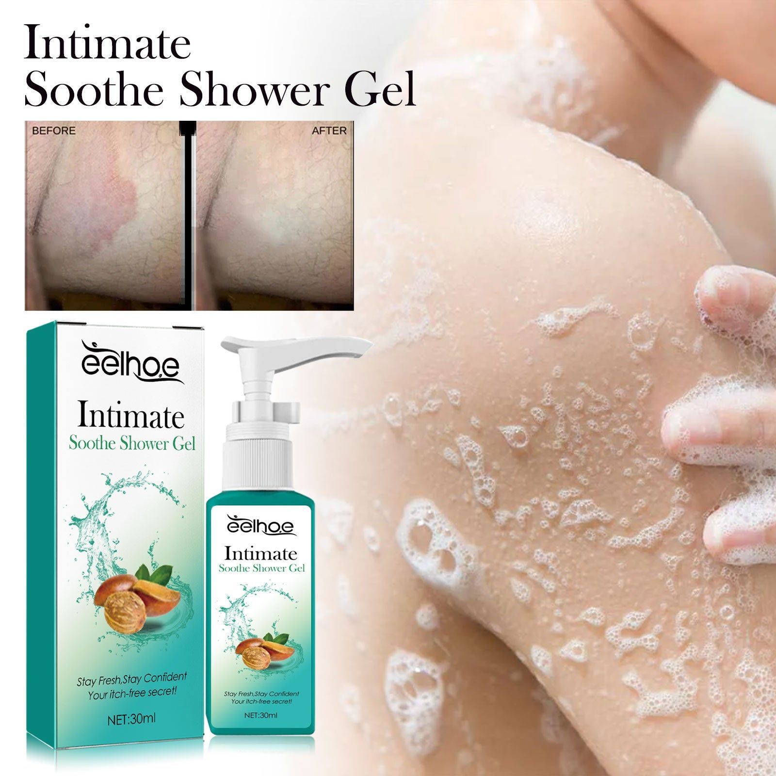 Body Wash, Deep Cleanse & Exfoliate, Gentle Moisturizing for Sensitive Skin ,30ml