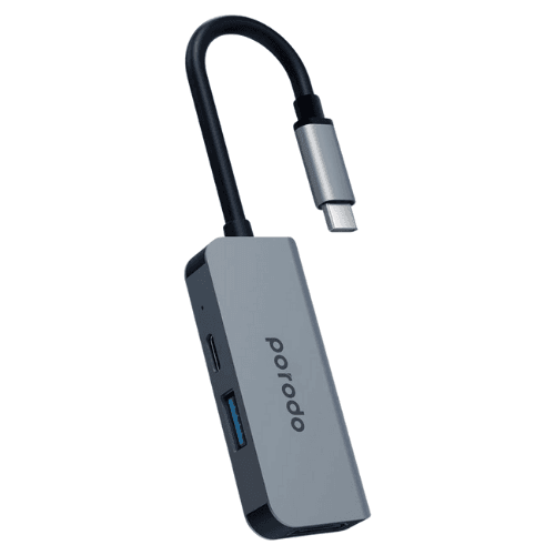 Porodo 3in1 Aluminum USB-C Hub 4K HDMI