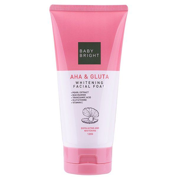 AHA & GLUTA WHITENING FACIAL FOAM 120G BABY BRIGHT (F)