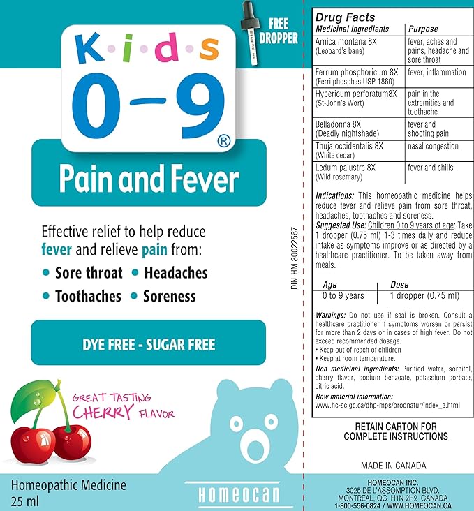 Kids 0 - 9 Pain and Fever 25ml